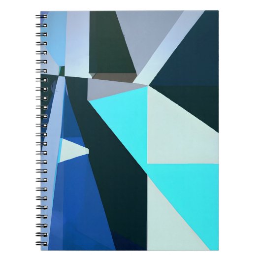 Carnet Art Abstrait géométrique bleu gras (Devant)