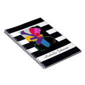 Carnet Art Abstrait Moderne + Nom Personnalisé Chic Rayur (Côté Droit)