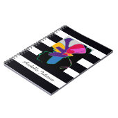 Carnet Art Abstrait Moderne + Nom Personnalisé Chic Rayur (Côté gauche)
