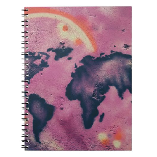 Carnet Art abstrait noir et rose (Devant)