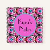 Carnet Art acrylique moderne abstrait rose et bleu (Devant)