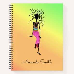 Carnet Art Africain coloré, Femme Guerrière impressionnan