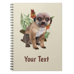 Carnet Art animalier personnalisé de suricate mignon et d