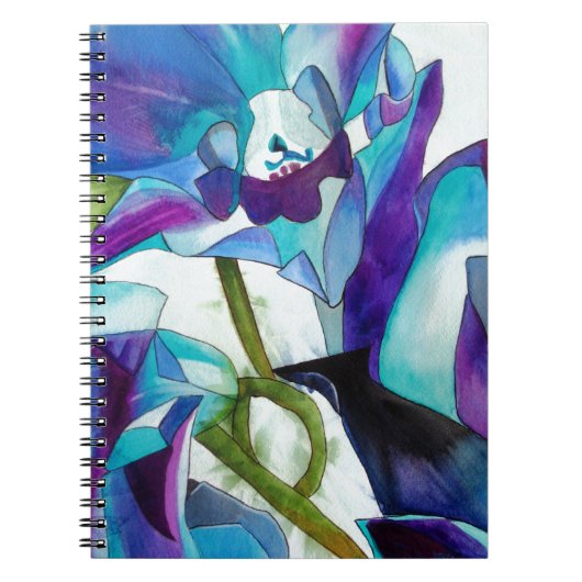 Carnet Art aquarelle de fleur d'orchidée de Singapour vio (Devant)