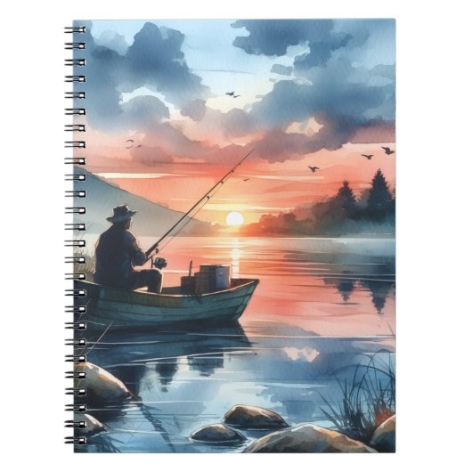Carnet Art aquarelle de pêcheur (Devant)