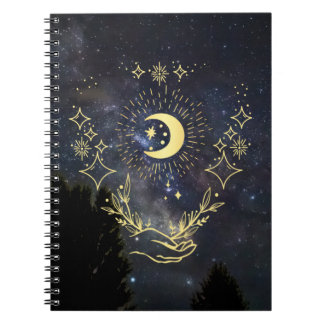 Carnet Art céleste Lune et étoiles