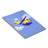Carnet Art de dessin animé jaune et bleu d'avion (Côté Droit)