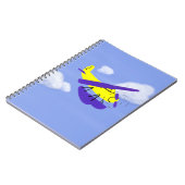Carnet Art de dessin animé jaune et bleu d'avion (Côté gauche)
