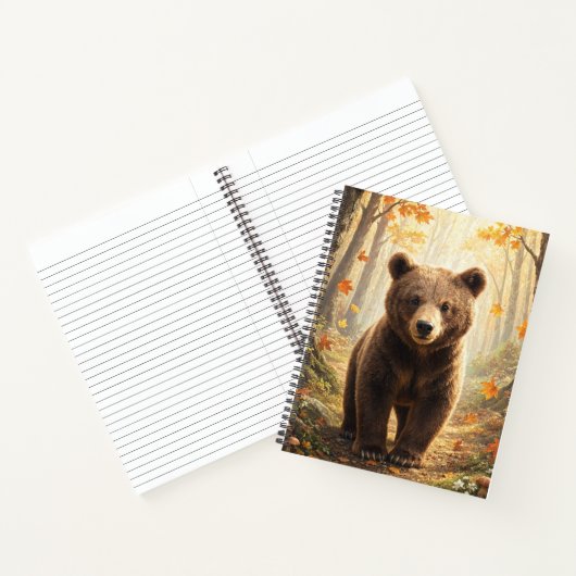 Carnet Art de faune forestière de l'ours brun d'automne (Intérieur)