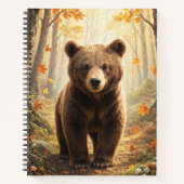 Carnet Art de faune forestière de l'ours brun d'automne (Devant)