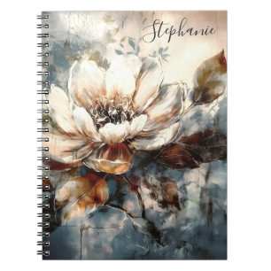 Carnet Art de fleur de pivoine aquarelle personnalisé