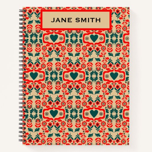 Carnet Art de fleurs abstrait boho (Devant)