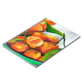 Carnet art de fruit à l'aquarelle orange mandarine (Côté gauche)