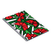 Carnet Art de gribouillage de fleurs rouges (Côté Droit)