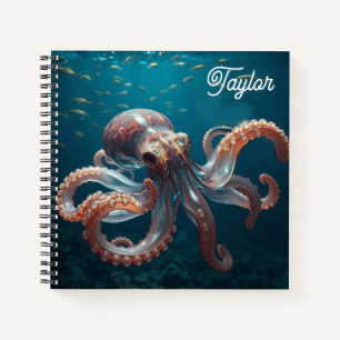 Carnet Art de la Pieuvre en Verre Iridescent Personnali