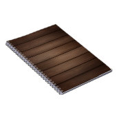 Carnet Art de mode abstrait marron rayé grain de bois (Côté Droit)
