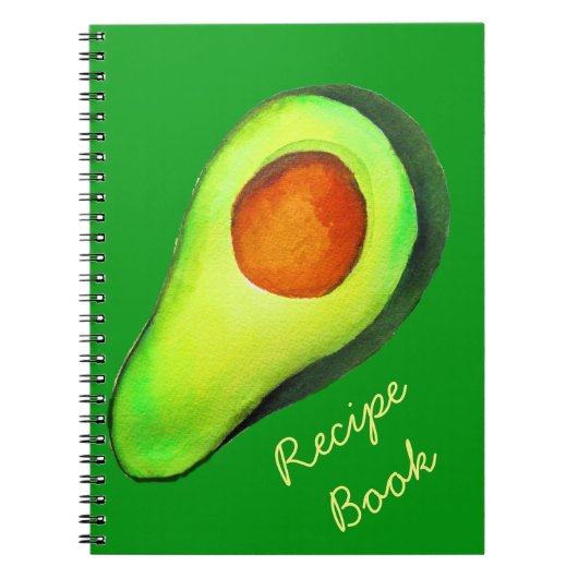 Carnet Art de recette vert pour les accros à l'avocat (Devant)