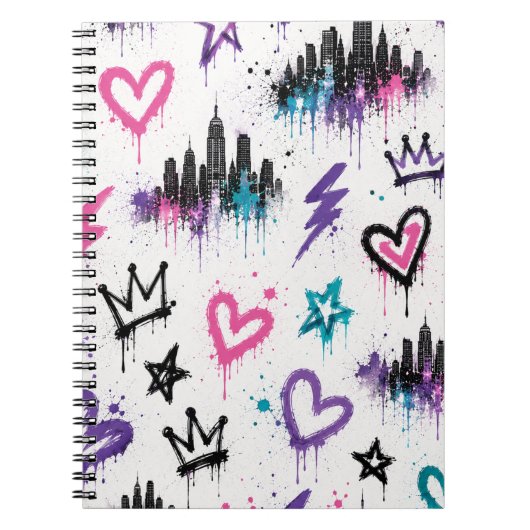 Carnet Art de rue graffiti urbain de la skyline de NYC  (Devant)