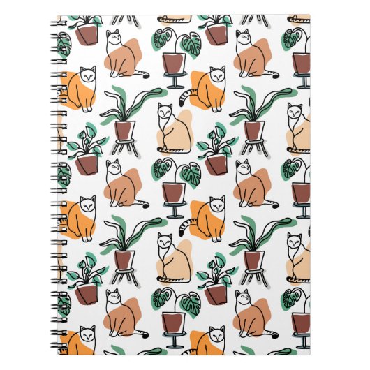 Carnet Art de trait dessin chats et fleurs (Devant)