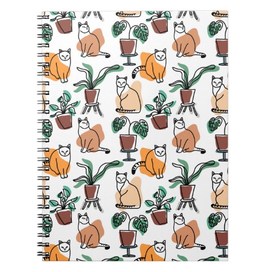 Carnet Art de trait dessin chats et fleurs (Devant)