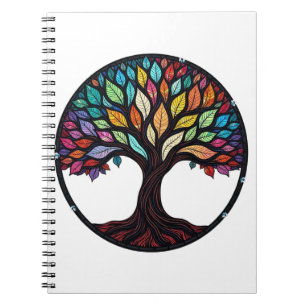 Carnet Art de verre coloré, Arbre de Vie en verre coloré