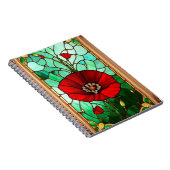 Carnet Art de vitrail fleur rouge vif (Côté Droit)