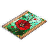 Carnet Art de vitrail fleur rouge vif (Côté gauche)