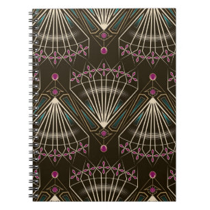 Carnet Art déco antique, motif géométrique