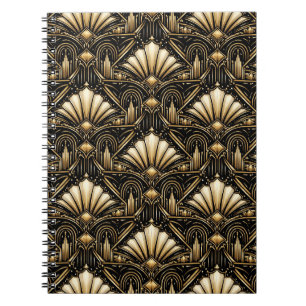 Carnet Art Déco Architectural Classique Noir Or
