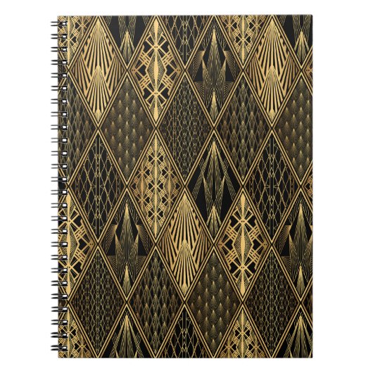 Carnet Art Déco Black Gold Elegance (Devant)