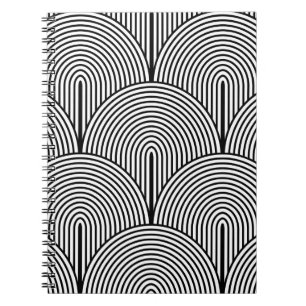 Carnet Art Déco, Blanc Noir Luxe.