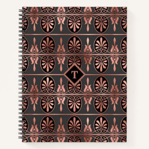 Carnet Art déco élégant en couleur cuivre et noir - Li