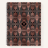 Carnet Art déco élégant en cuivre et noir (Devant)