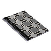 Carnet Art Déco fait Maroc-Black-Grey - Personnalisé (Côté Droit)