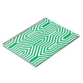 Carnet Art Déco géométrique - Jade vert et blanc (Côté gauche)
