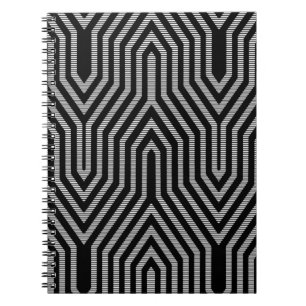 Carnet Art Déco géométrique - noir et blanc