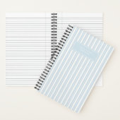 Carnet Art Déco Moderne Rayure Pinstripe Bleu Clair Vinta (À l'intérieur)