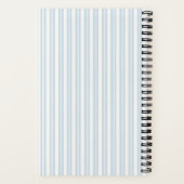 Carnet Art Déco Moderne Rayure Pinstripe Bleu Clair Vinta (Verso)