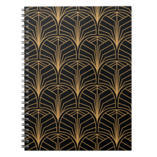 Carnet Art Déco, motif minimaliste vintage.