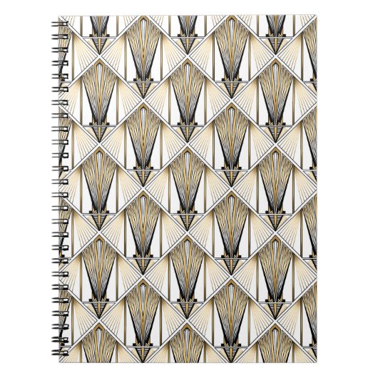 Carnet Art déco, motif or de luxe (Devant)