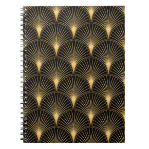 Carnet Art Déco Or Noir : Luxe incomparable