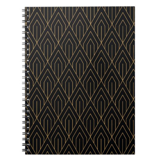Carnet Art Déco : papier peint géométrique vintage. (Devant)