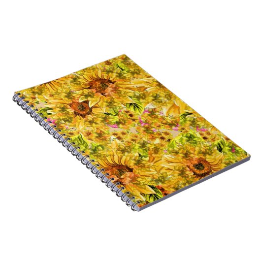 Carnet Art des tournesols vintages (Côté Droit)