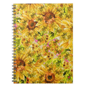 Carnet Art des tournesols vintages