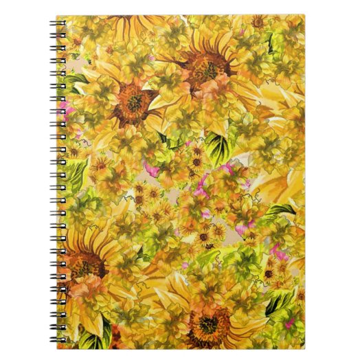 Carnet Art des tournesols vintages (Devant)