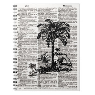 Carnet Art du dictionnaire Palm Tree