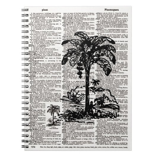 Carnet Art du dictionnaire Palm Tree (Devant)