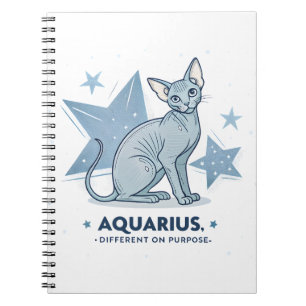 Carnet Art du zodiaque Verseau Chat Sphynx Different Purp