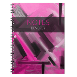 Carnet Art et typographie contemporains roses et noires