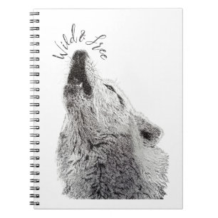 Carnet Art fin de loup hurlant de script sauvage et libre